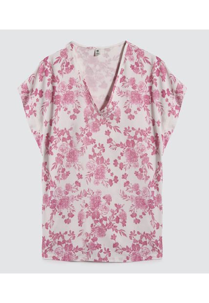 Blusa Para Mujer Manga Corta Color Rosado  Marca Ostu #40121004