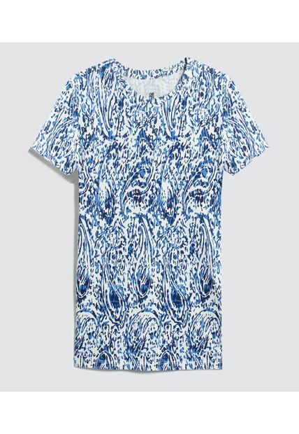 Camiseta Para Mujer Manga Corta Color Azul  Marca Ostu #40091961
