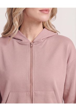 Hoodie Unicolor Para Mujer Piel Ostu