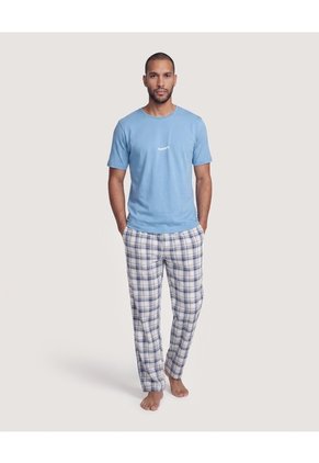 Pijama Con Rayas Clásicas Para Hombre Gris Ostu