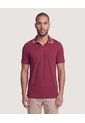 Polo Texturizado Cuello Contraste  Para Hombre Vino Ostu de Ostu