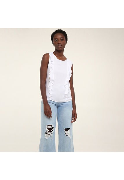 Blusa Para Mujer Manga Sisa Color Blanco Marca Ostu #40120723