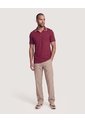 Polo Texturizado Cuello Contraste  Para Hombre Vino Ostu de Ostu