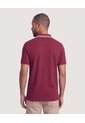 Polo Texturizado Cuello Contraste  Para Hombre Vino Ostu de Ostu