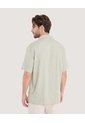 Camisa Resort Textura Natural  Para Hombre Verde Ostu de Ostu