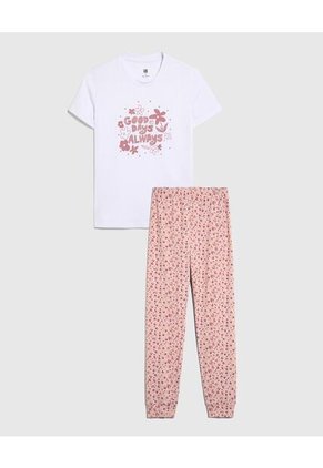 Pijama Infantil Niña M/C P/L Color Rosa Marca Ostu #90040080