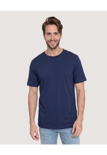 Camiseta Oversize Texturizada  Para Hombre Azul Ostu