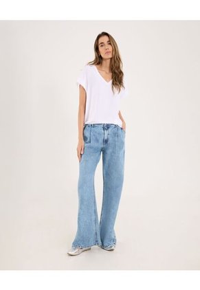 Blusa Para Mujer Manga Corta Color Crema Marca Ostu #40120772