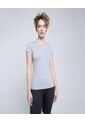 Camiseta Para Mujer Manga Corta Cuello V Color Gris  Marca Ostu #40091888 de Ostu