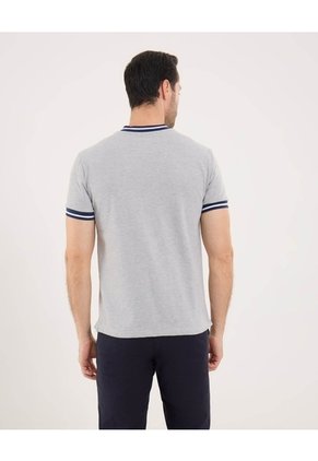 Camiseta Para Hombre Manga Corta Color Gris  Marca Ostu #60090902