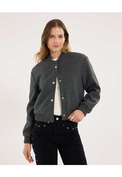 Chaqueta Para Mujer Bomber Color Gris Marca Ostu #40080221