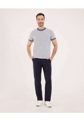 Camiseta Para Hombre Manga Corta Color Gris  Marca Ostu #60090902