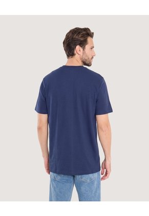 Camiseta Oversize Texturizada  Para Hombre Azul Ostu