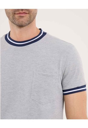 Camiseta Para Hombre Manga Corta Color Gris  Marca Ostu #60090902