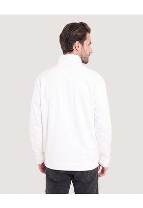 Buzo Half Zip  Para Hombre Crema Ostu