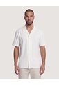 Camisa Resort Acanalada  Para Hombre Crema Ostu de Ostu