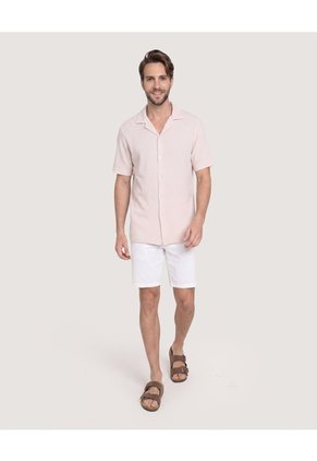 Camisa Resort Tejida Texturizada Para Hombre Verde Ostu