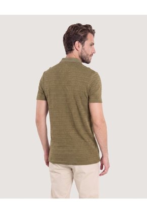 Polo Tricot Textura Premium  Para Hombre Verde Ostu