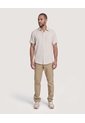 Camisa Texturizada Manga Corta  Para Hombre Beige Ostu de Ostu