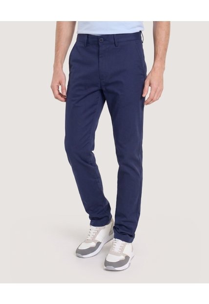 Pantalón Basico Chino  Para Hombre Azul Ostu
