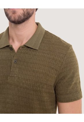 Polo Tricot Textura Premium  Para Hombre Verde Ostu