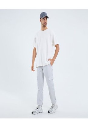 Camiseta Para Hombre Manga Corta Cuello Redondo Color Crema Marca Ostu #60091641