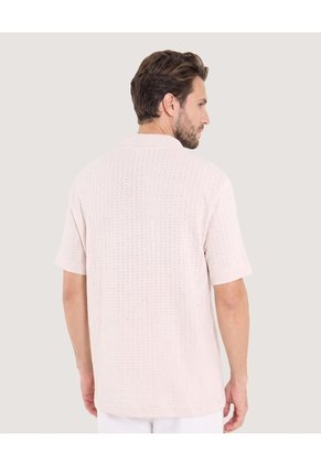 Camisa Resort Tejida Texturizada Para Hombre Verde Ostu