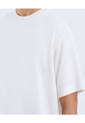 Camiseta Para Hombre Manga Corta Cuello Redondo Color Crema Marca Ostu #60091641