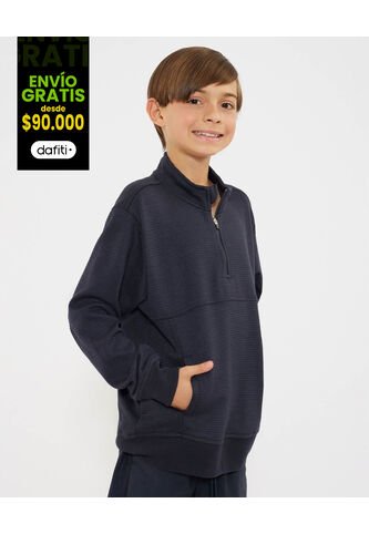 Buzo Para Niño Cuello Alto O Cuello Tortuga Color Azul  Marca Ostu #80060124 Ostu