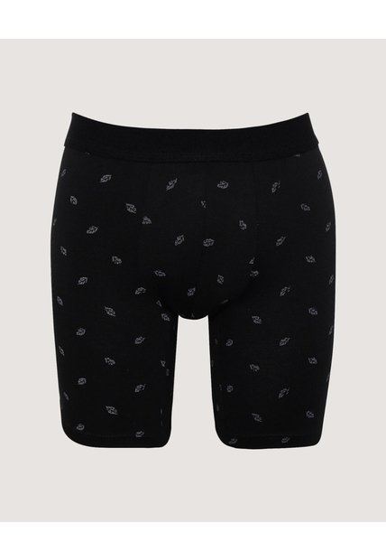 Boxer Medio Estampado  Para Hombre Negro Ostu