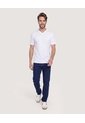 Camiseta Essential Cuello V  Para Hombre Blanco Ostu de Ostu