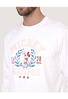 Buzo Mickey Track Club  Para Hombre Crema Ostu