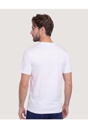 Camiseta Essential Cuello V Para Hombre Blanco Ostu