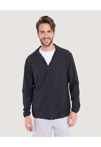 Chaqueta Packable Con Capota  Para Hombre Negro Ostu Ostu