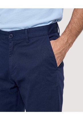 Pantalón Basico Chino  Para Hombre Azul Ostu