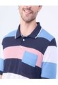 Polo Cuello Tejido A Rayas  Para Hombre Azul Ostu de Ostu