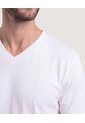 Camiseta Essential Cuello V  Para Hombre Blanco Ostu de Ostu