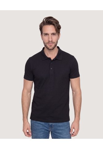Polo Basica  Para Hombre Negro Ostu Ostu