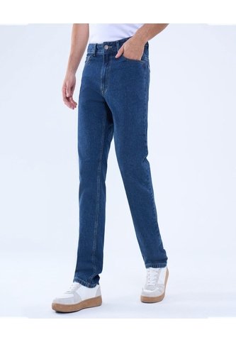 Jean Para Hombre Regular Color Azul Medio Marca Ostu #60160385 Ostu