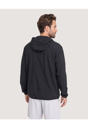 Chaqueta Packable Con Capota  Para Hombre Negro Ostu
