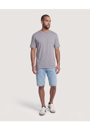 Camiseta Estampado Posterior  Para Hombre Gris Ostu