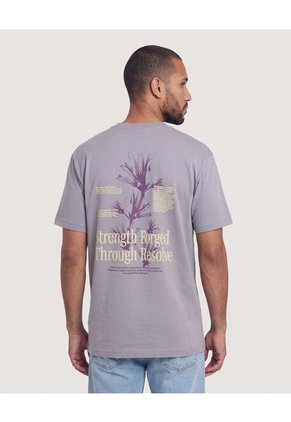 Camiseta Estampado Posterior  Para Hombre Gris Ostu