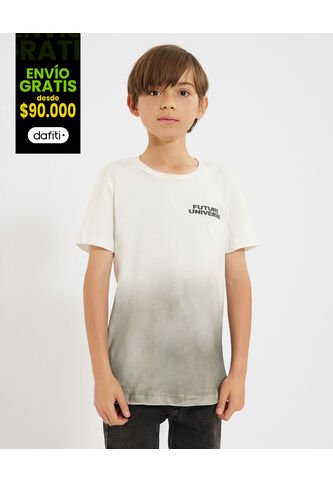 Camiseta Para Niño Manga Corta Cuello Redondo Color Negro Marca Ostu #80090234 Ostu