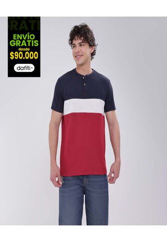 Camiseta Para Hombre Manga Corta Color Azul  Marca Ostu #60091405 Ostu