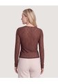Camiseta Mesh Con Moños  Para Mujer Café Ostu de Ostu
