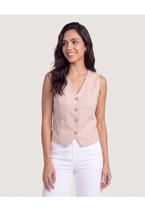 Chaleco Suede Para Mujer Café Ostu