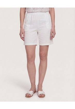 Short Clásico Tiro Alto  Para Mujer Blanco Ostu