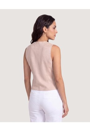 Chaleco Suede Para Mujer Café Ostu