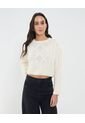Saco Para Mujer Cuello Redondo Color Crema Marca Ostu #40330074 de Ostu
