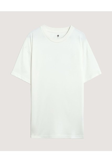 Camiseta Estampado Posterior  Para Hombre Crema Ostu